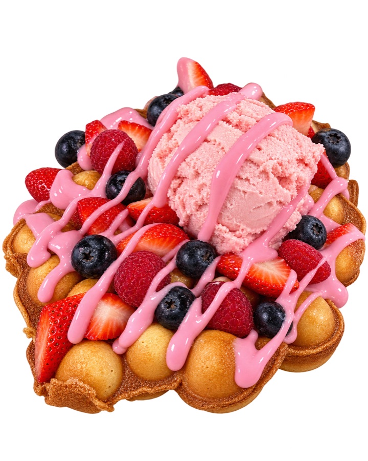 Berries bubble waffle